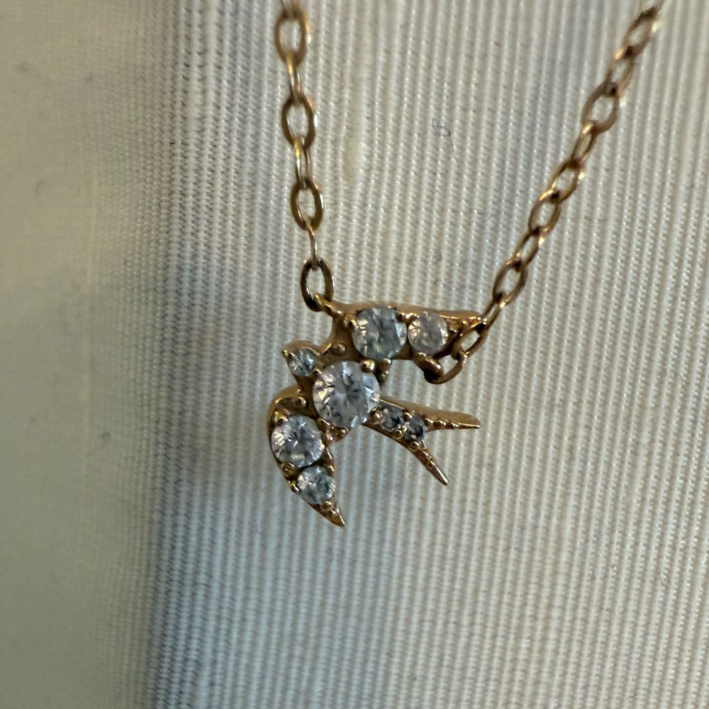 Nordstrom House Brand Nadari Costume Jewelry Gold Tone Swallow charm.